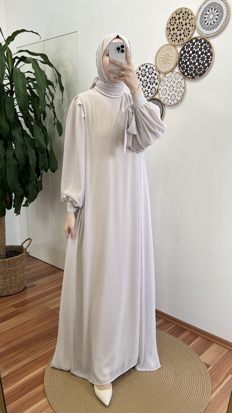 Frezya Elbise - Bej