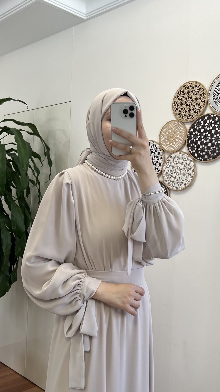 Frezya Elbise - Bej
