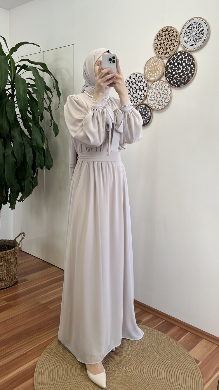 Frezya Elbise - Bej