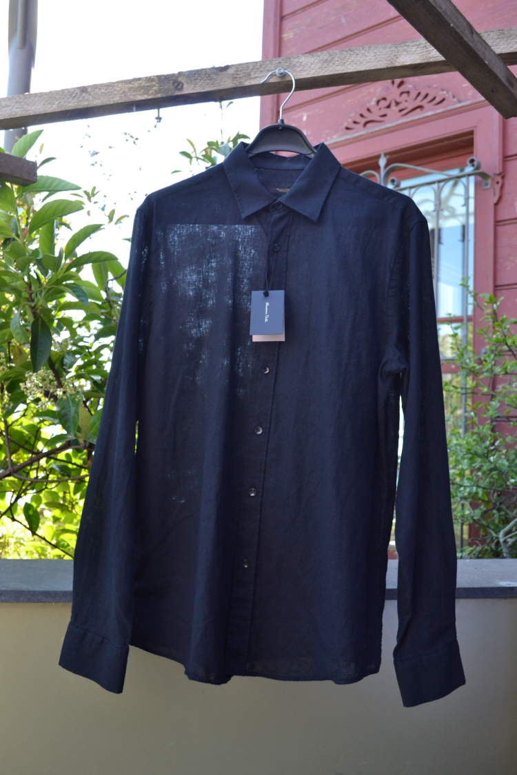 Massimo Dutti %100 Keten Erkek Gömlek Siyah – Premium Yazlık