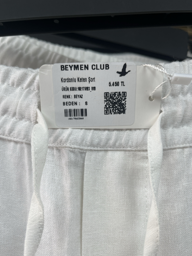Beymen Club Kordonlu Keten Şort – Beyaz | Premium Yaz Koleksiyonu
