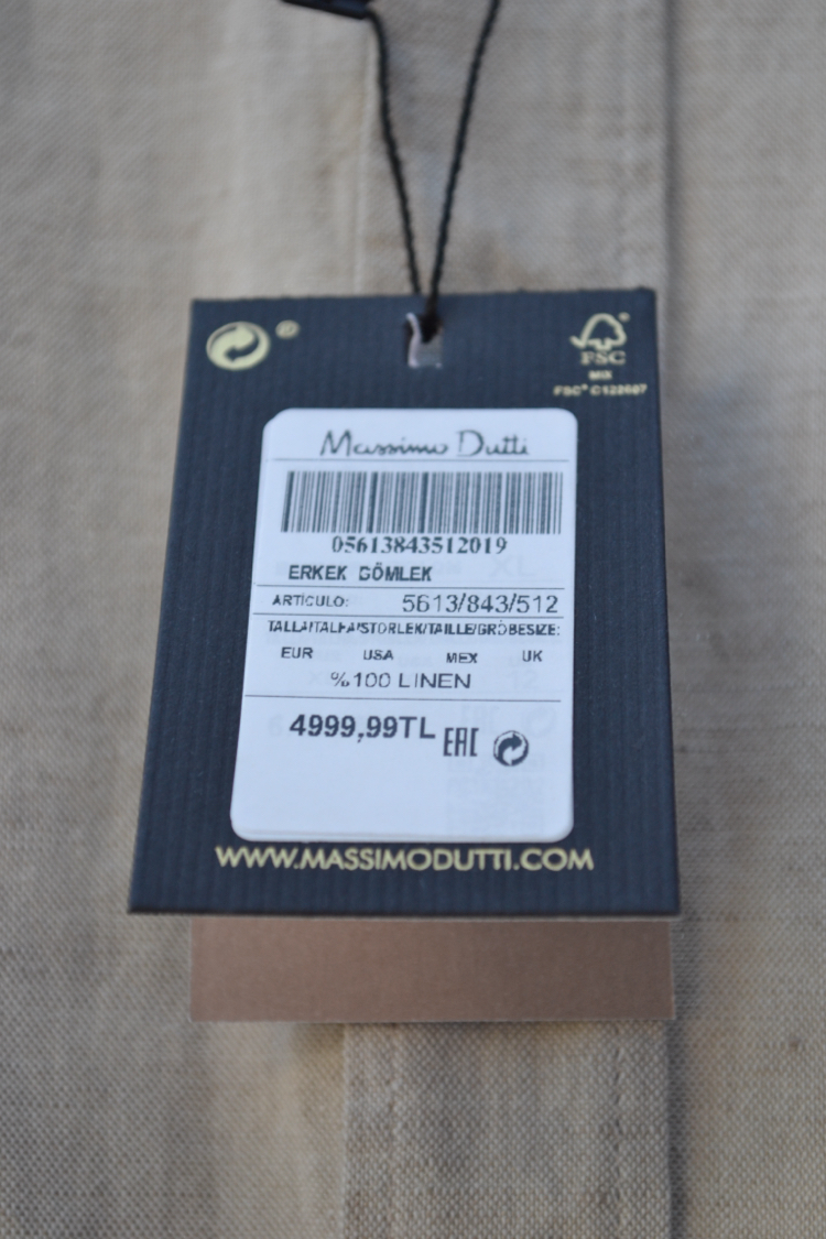 Massimo Dutti %100 Keten Erkek Gömlek Krem – Premium Yazlık