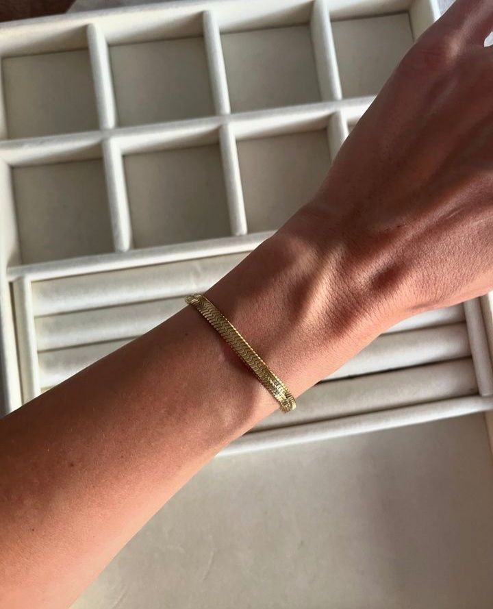 Çelik İtalyan Zincir Gold Bileklik 