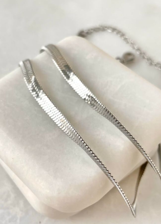 Çelik İtalyan Zincir Silver Kolye 45 cm