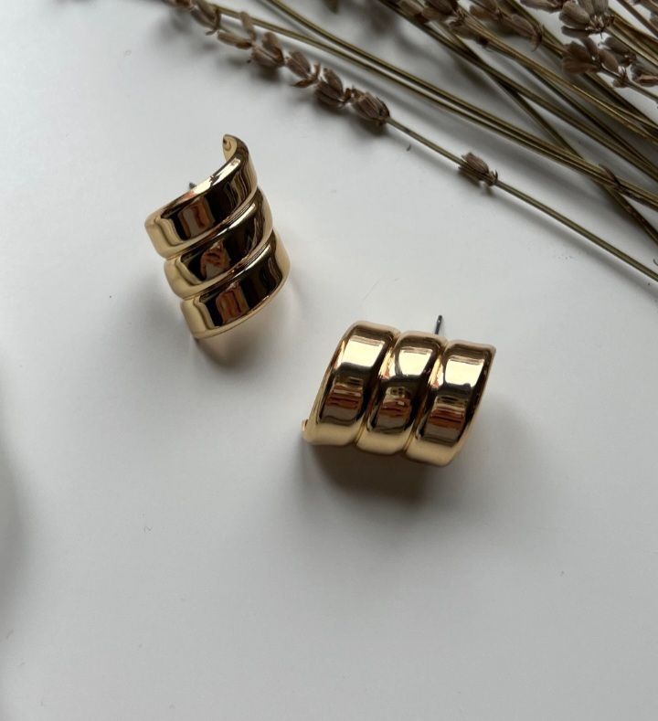 Altın Kaplama Çoklu Görünümlü Gold Küpe 
