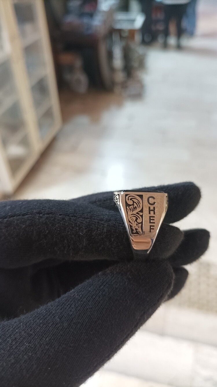 işlemeli Şef Yüzük 