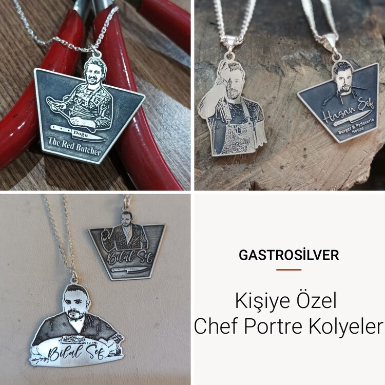 Chef Portre Kolye