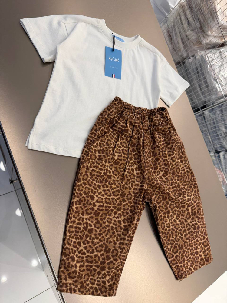 La’ciel Paris Leopar Balon Jeans ve Oversize Basıc Tshırt