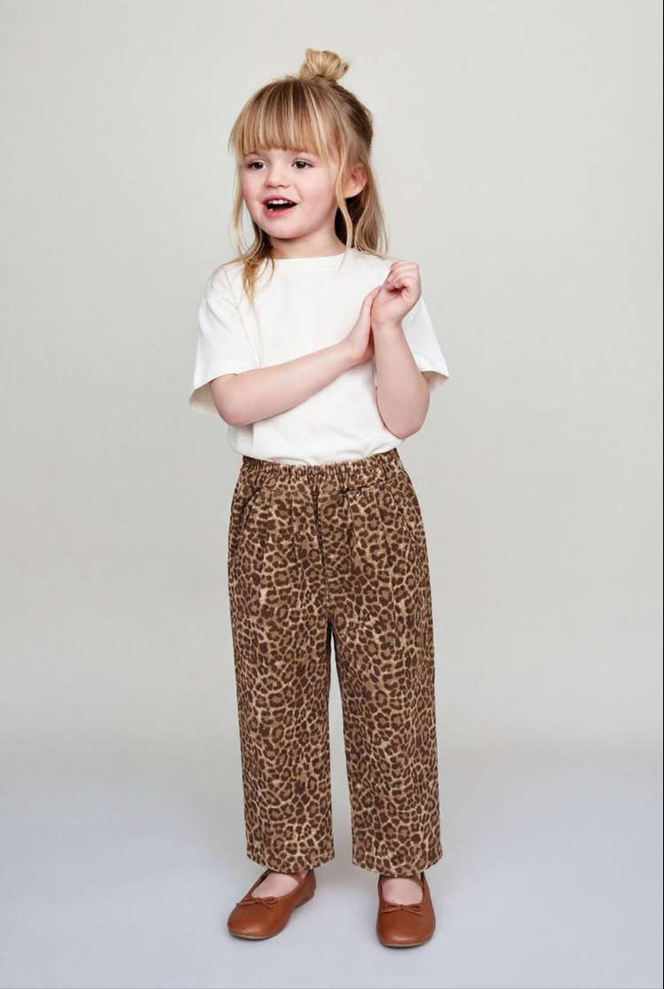 La’ciel Paris Leopar Balon Jeans ve Oversize Basıc Tshırt