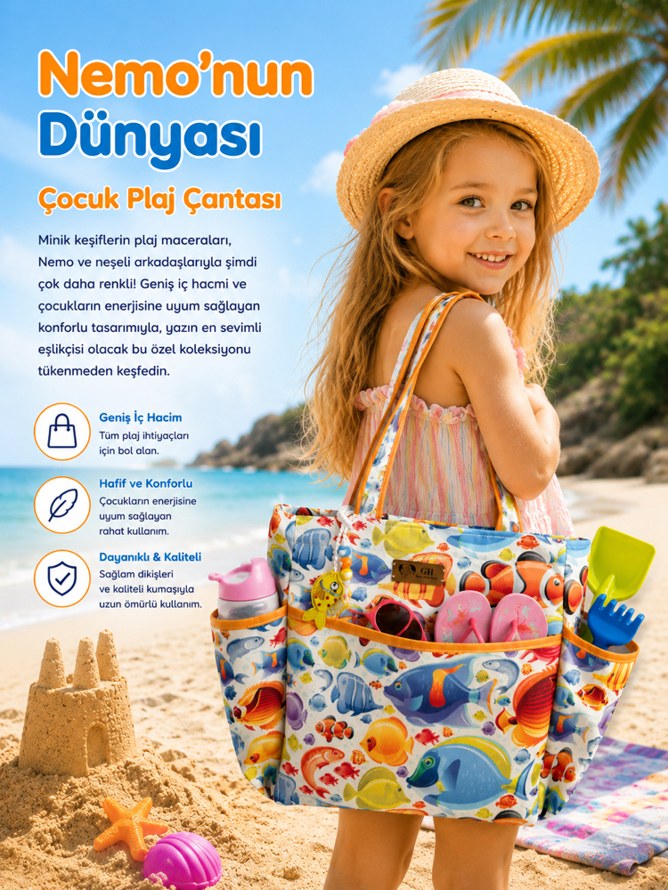 Nemo’nun Dünyası Çocuk Plaj Çantası