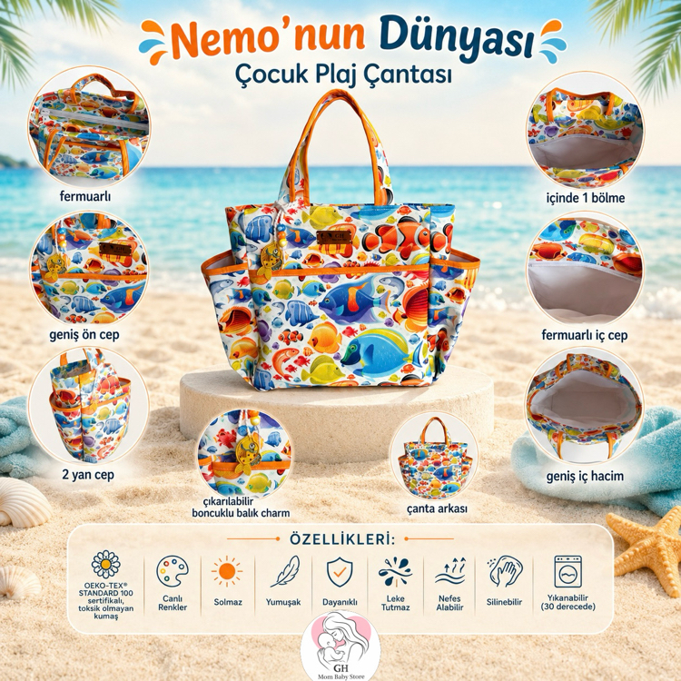 Nemo’nun Dünyası Çocuk Plaj Çantası