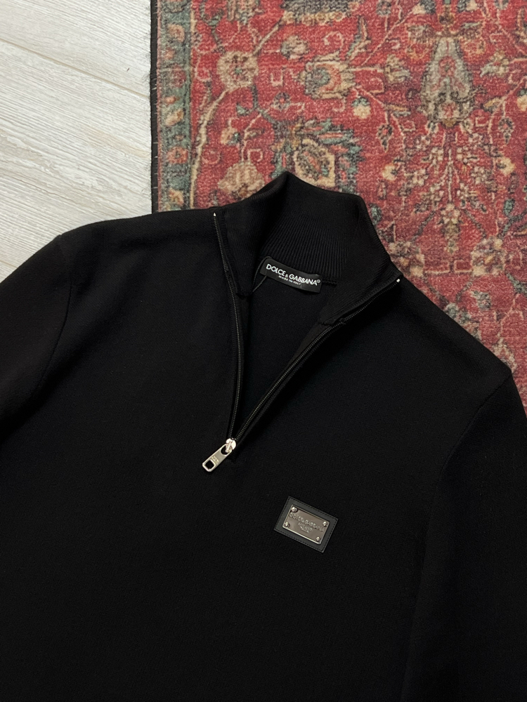 DOLCE GABBANA HALF ZİP TRİKO KAZAK