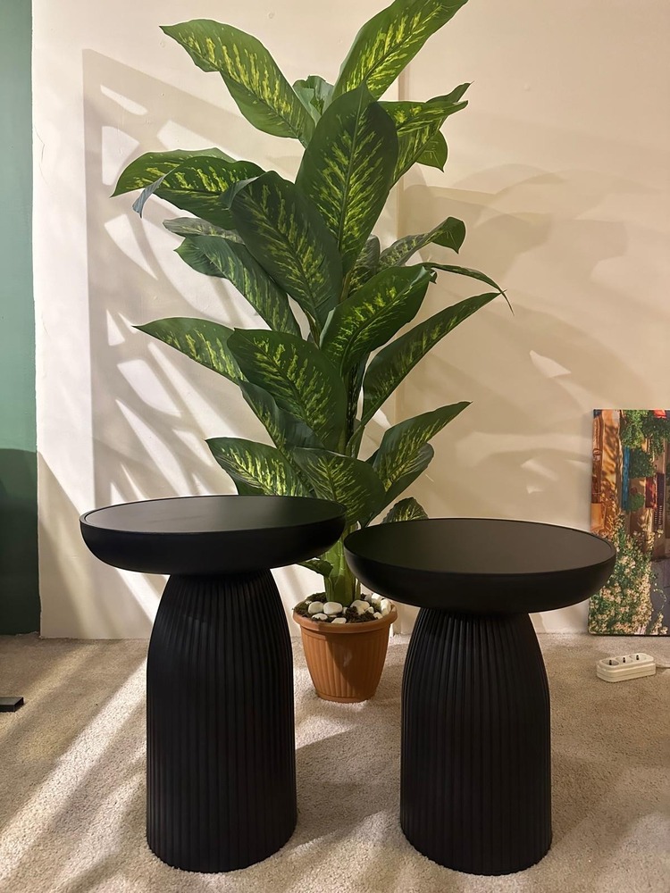 SİYAH 2’li MANTAR SEHPA  (45 CM VE 50 CM )