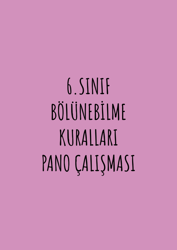 6.SINIF BÖLÜNEBİLME KURALLARI PANO