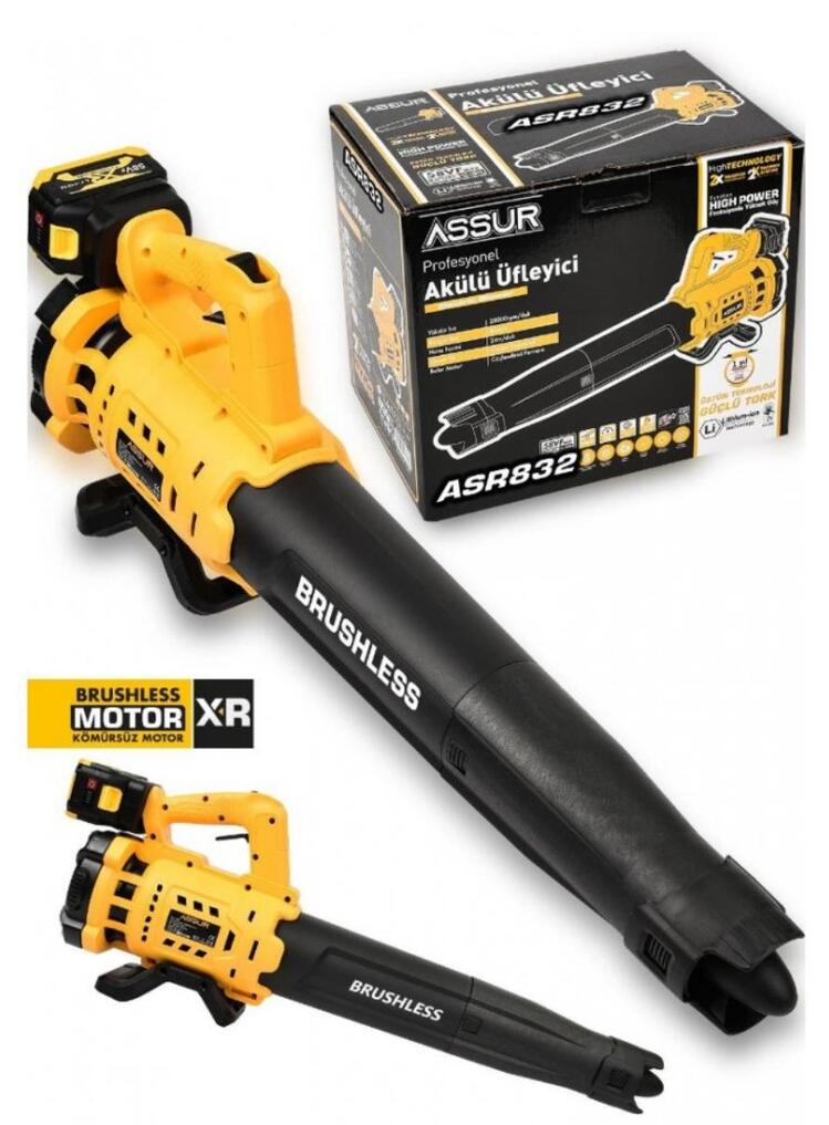 Profesyonel 21 V Çift Akülü Turbo Motor 2800 Rpm Yaprak Hava Üfleme Makinesi