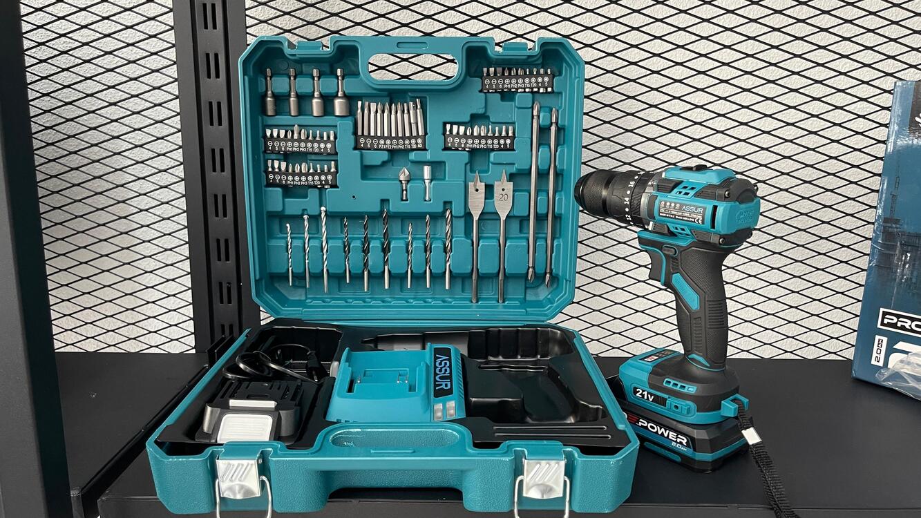 Pro 21V Çift Akü Çelik Mandren Kömürsüz Motor Darbeli Şarjlı Matkap Akülü Vidalama