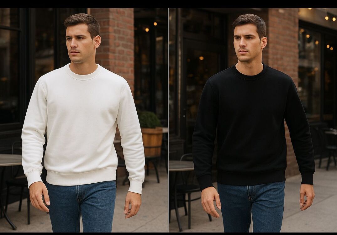 2 li beyzing sweatshirt ekru ve siyah 