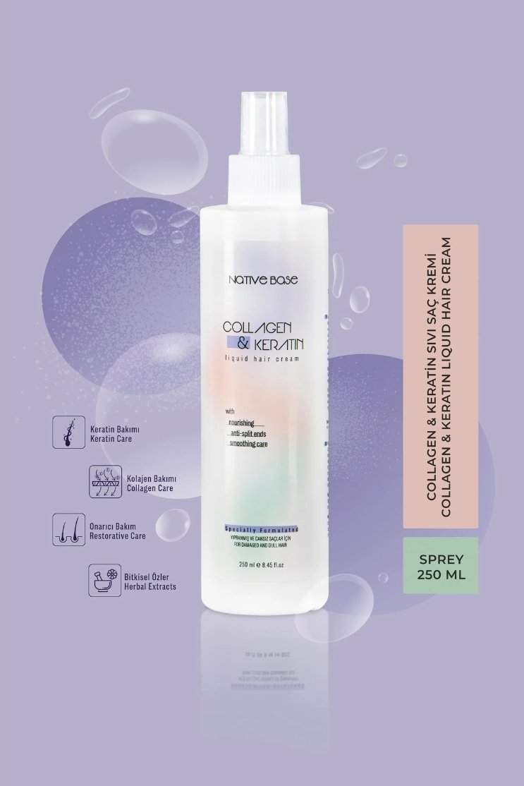NATİVE BASE
KERATİN&COLLAGEN İÇERİKLİ SIVI SAÇ KREMİ