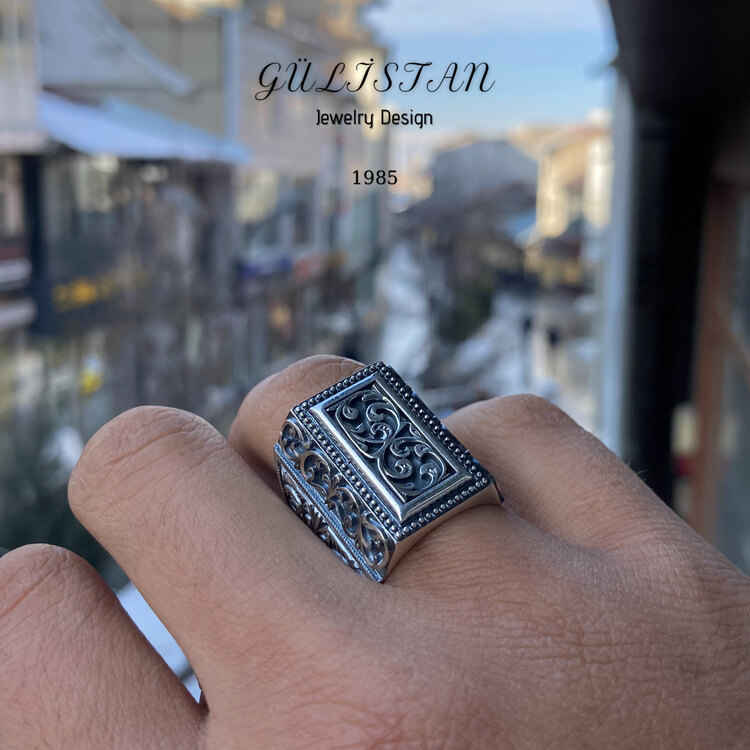 “Gülistan” el işlemeli yüzük
