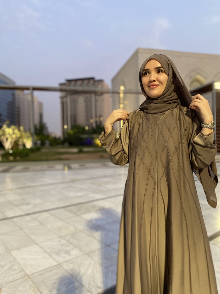 Zümrüt abaya Vizon