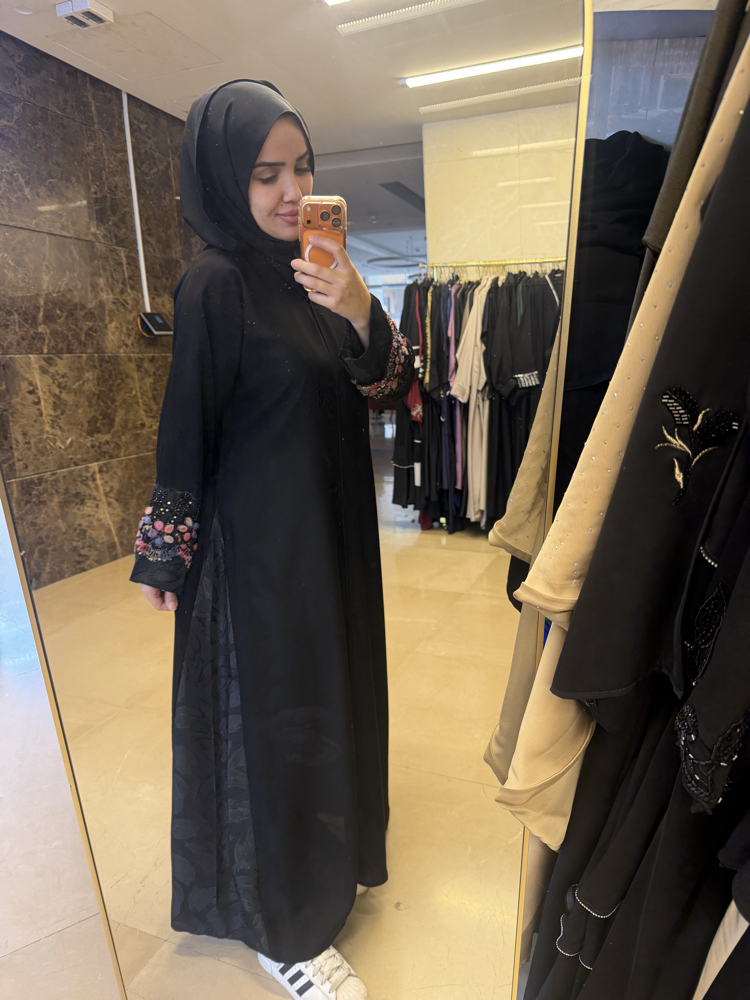 Çiçek abaya şal takım