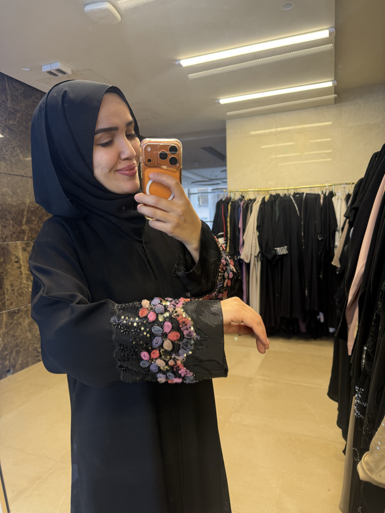 Çiçek abaya şal takım