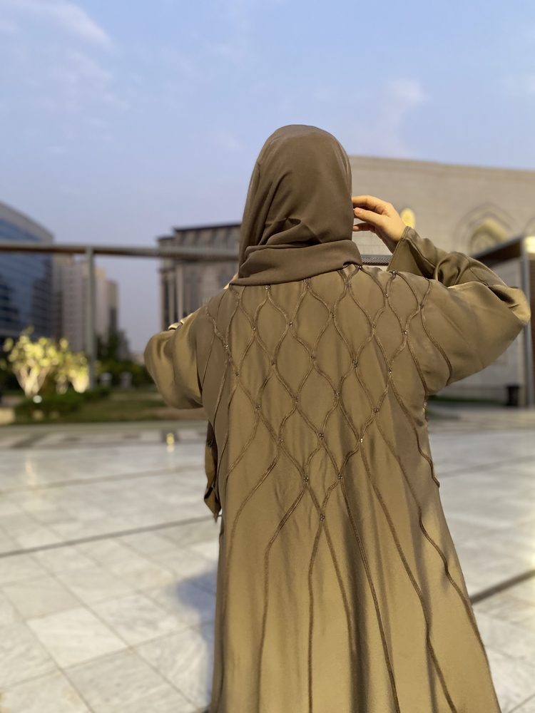 Zümrüt abaya Vizon