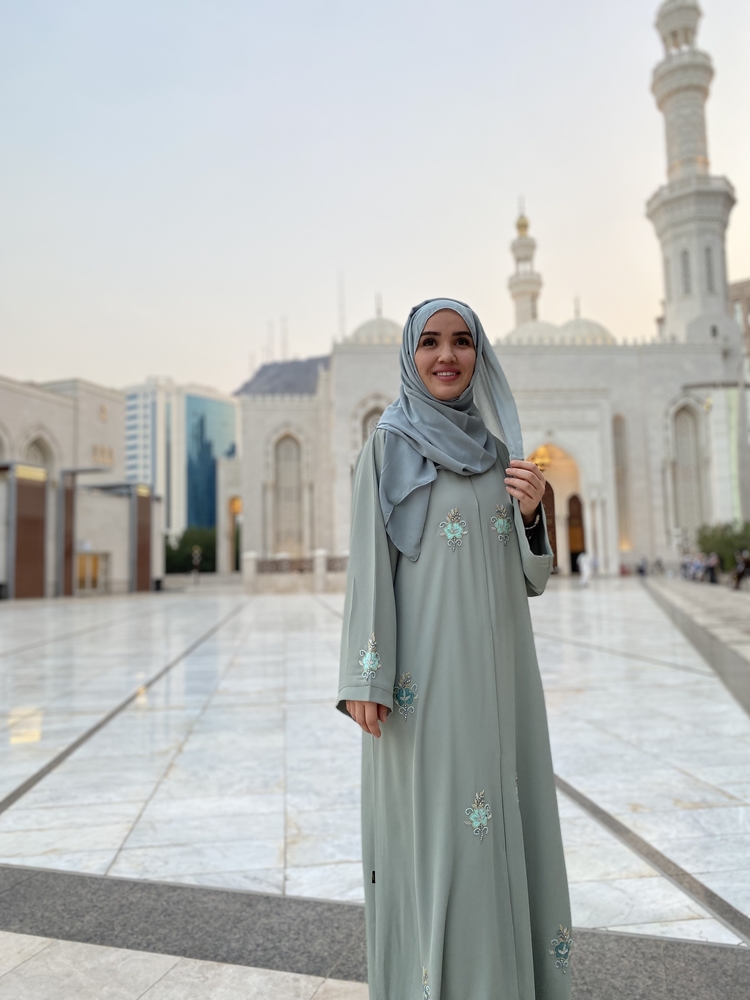 Mavi Dubai abaya şal takım