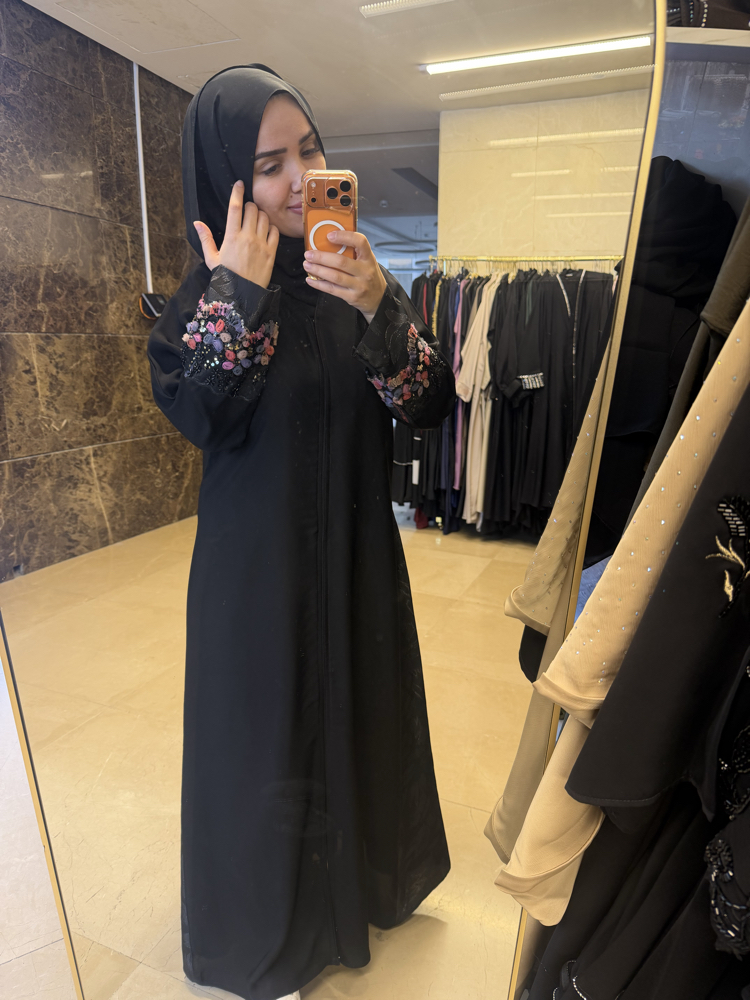 Çiçek abaya şal takım