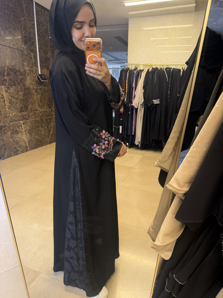 Çiçek abaya şal takım
