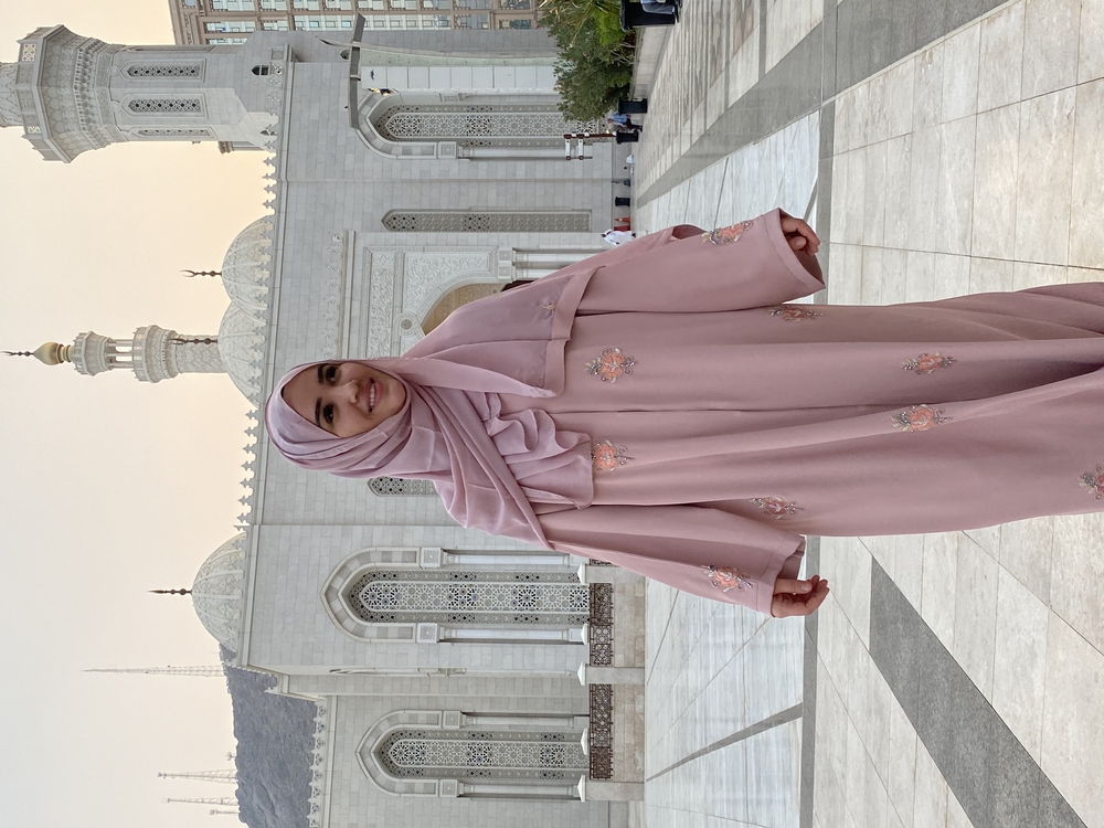 Pembe Dubai abaya şal takım