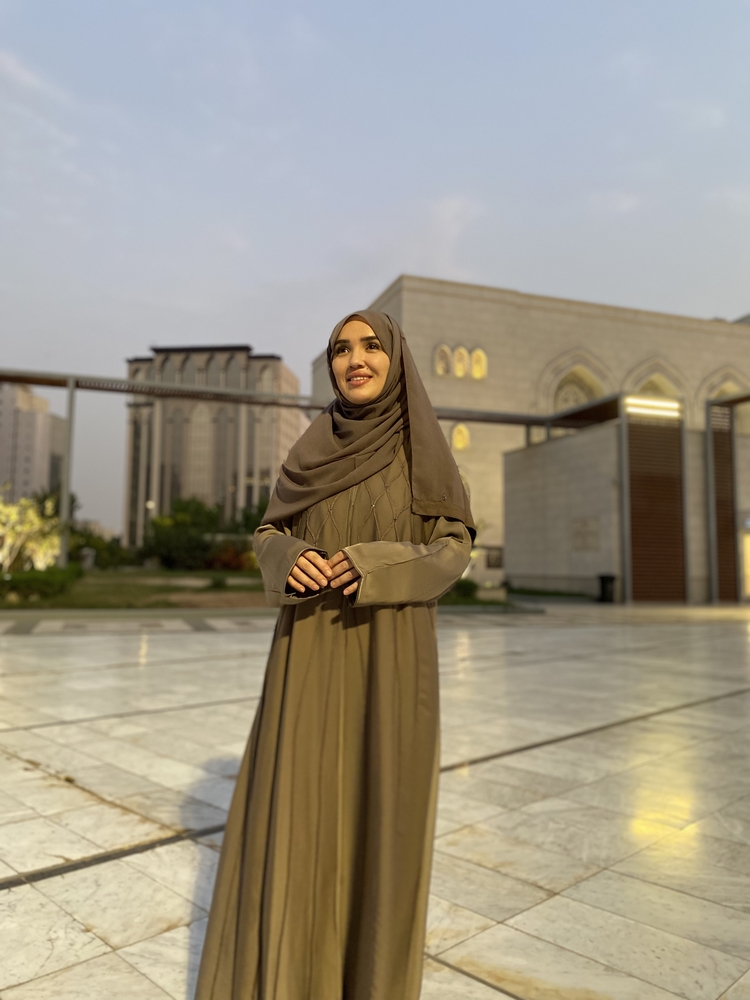 Zümrüt abaya Vizon
