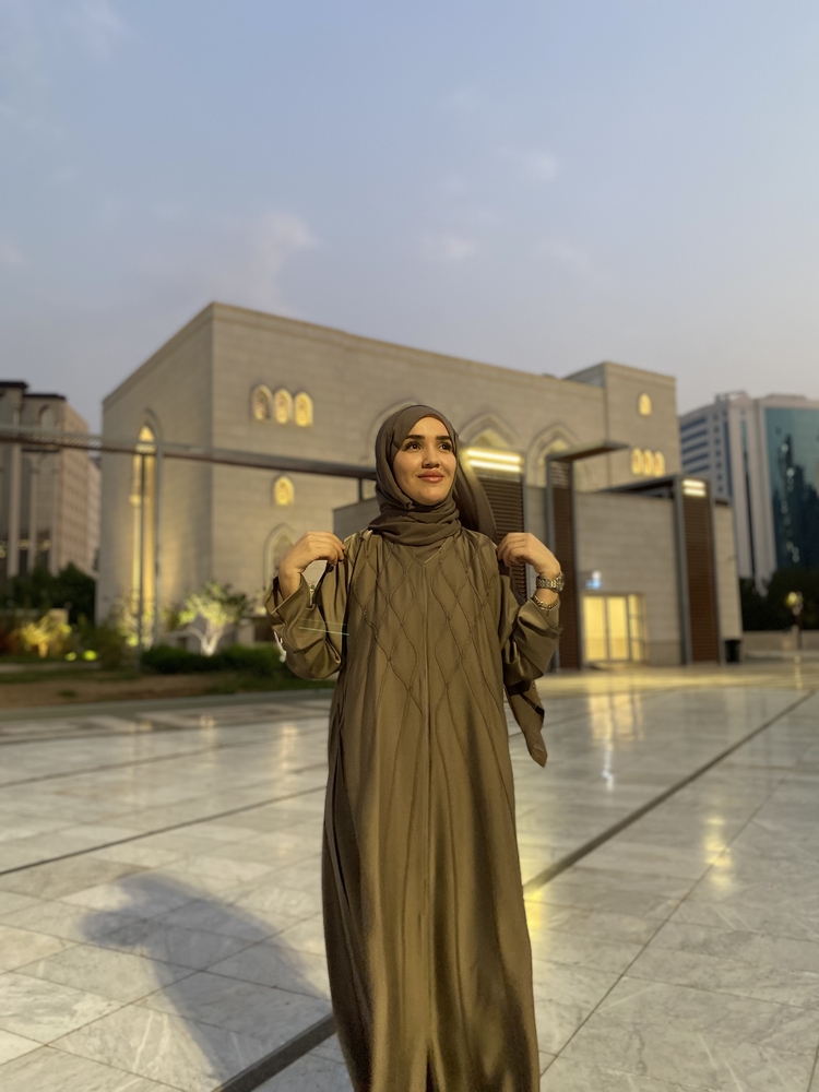 Zümrüt abaya Vizon