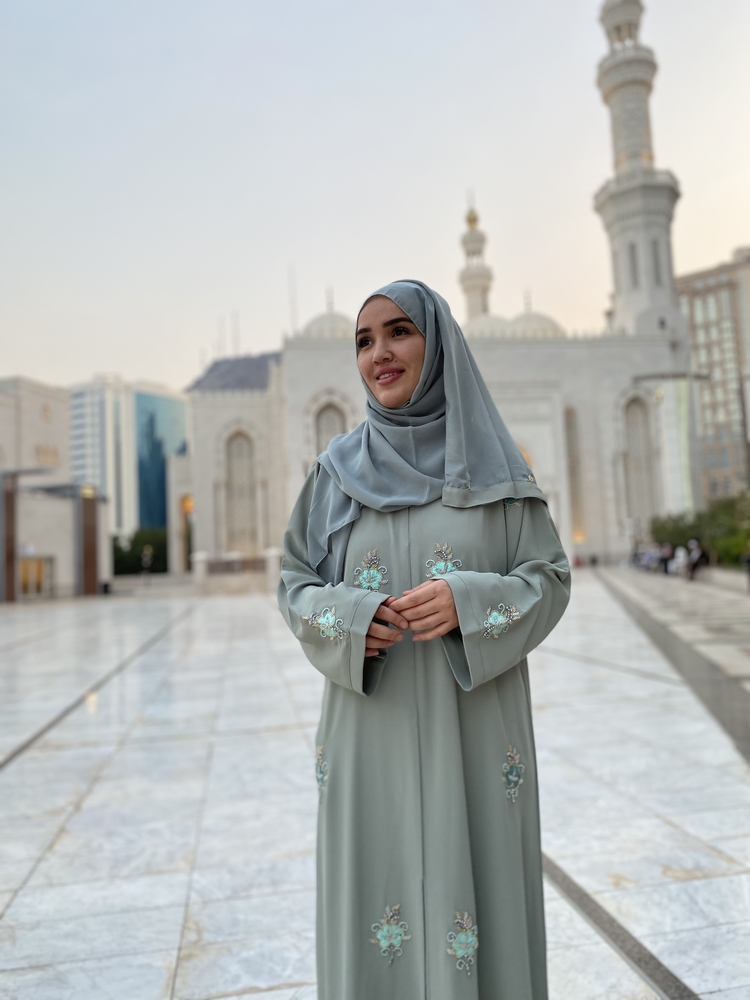 Mavi Dubai abaya şal takım
