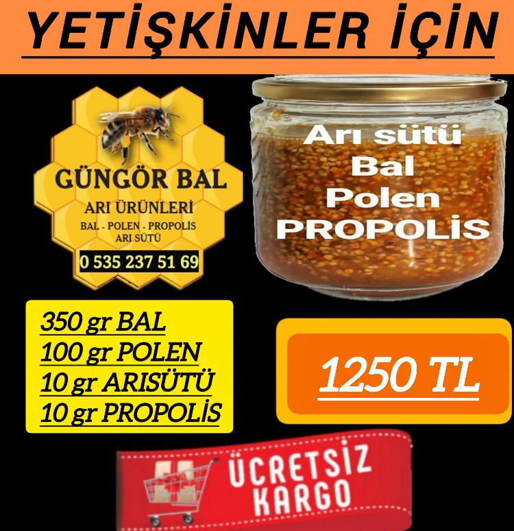 YETİŞKİNLER İÇİN 470 gr. Arısütü Bal Polen Propolis Karışımı