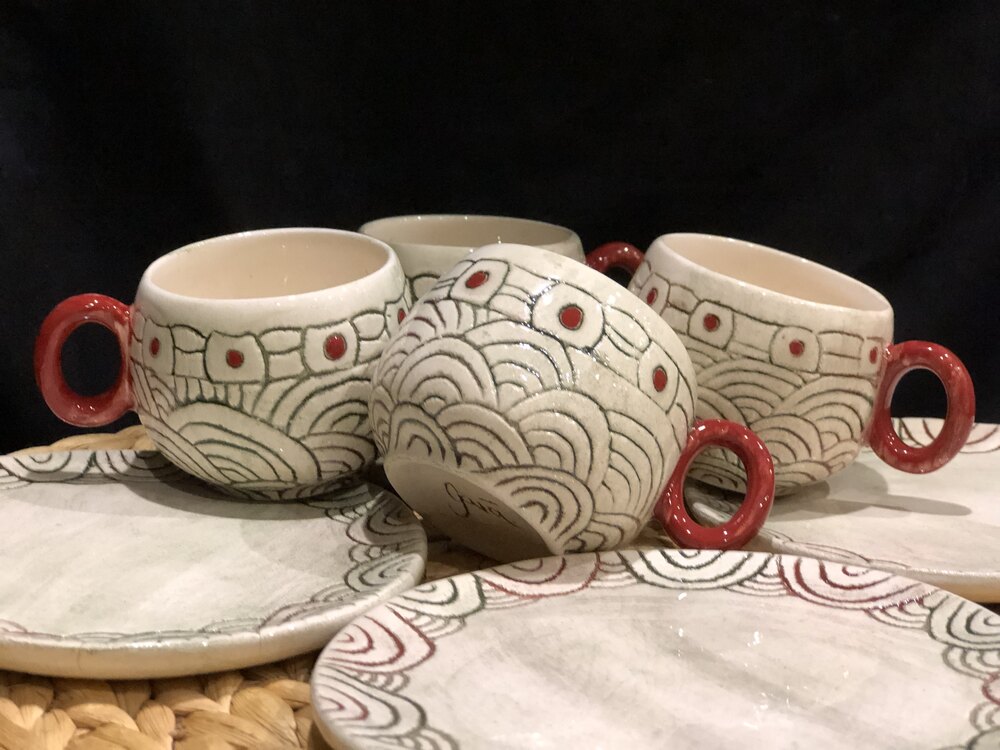 El Yapımı Seramik Türk Kahvesi Fincanı