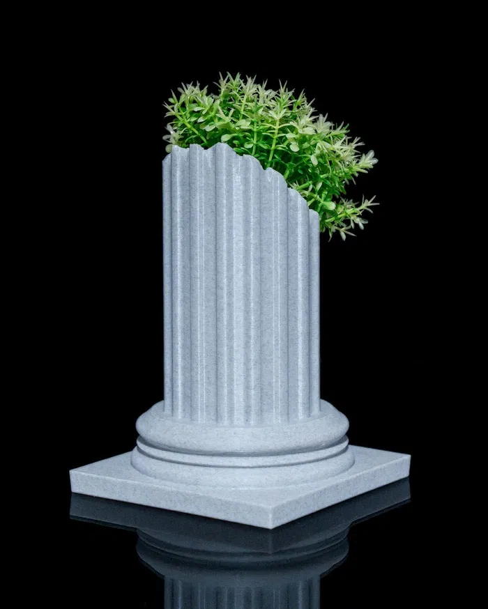 Pillar Ruins 3D Baskı Dekoratif Saksı