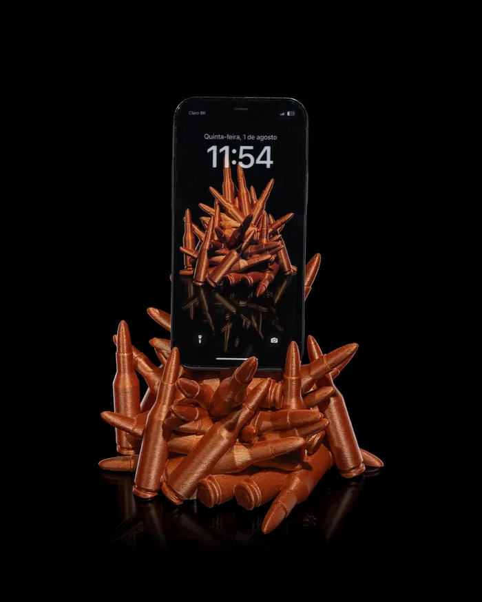 Mermi Yağmuru Telefon Standı 3D Baskı 