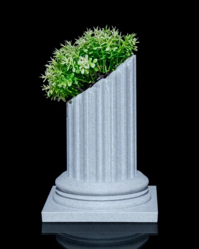 Pillar Ruins 3D Baskı Dekoratif Saksı