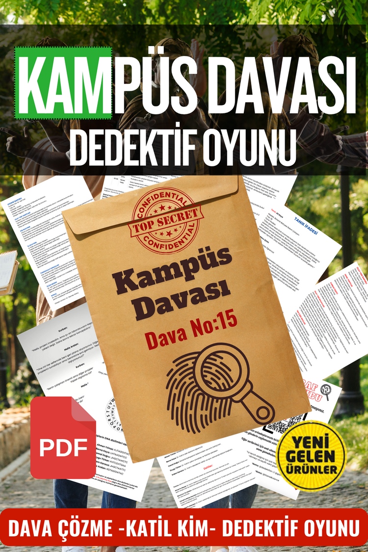 Anında Teslim (İndirilebilir)|Dijital Dedektif Oyunu Kampüs Cinayeti Davası PDF Versiyon
