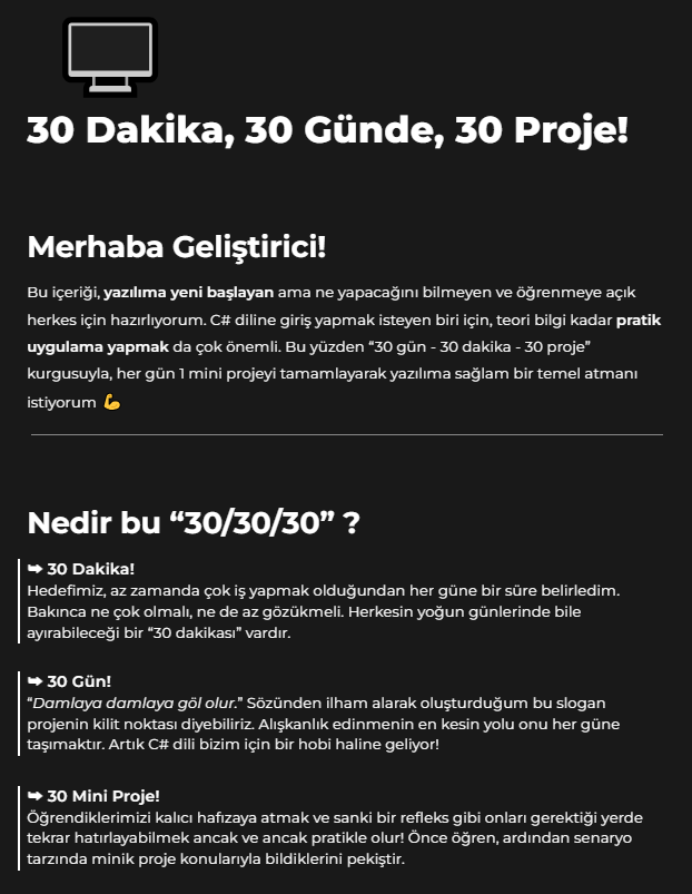 C# Eğitimi (30, 30, 30)
