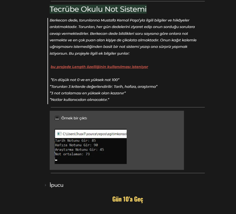 C# Eğitimi (30, 30, 30)