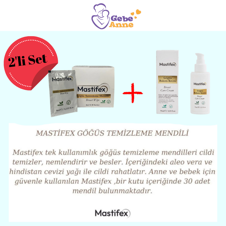 2’Lİ SET Mastifex Lahana Yağlı Göğüs Bakım Kremi + Göğüs Bakım Ve Temizleme Mendili