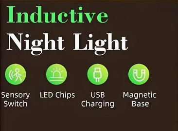 30cm USB Şarj Edilebilir LED Hareket Sensörlü Gece Lambası – Akıllı Işık, Akıllı Konfor!
