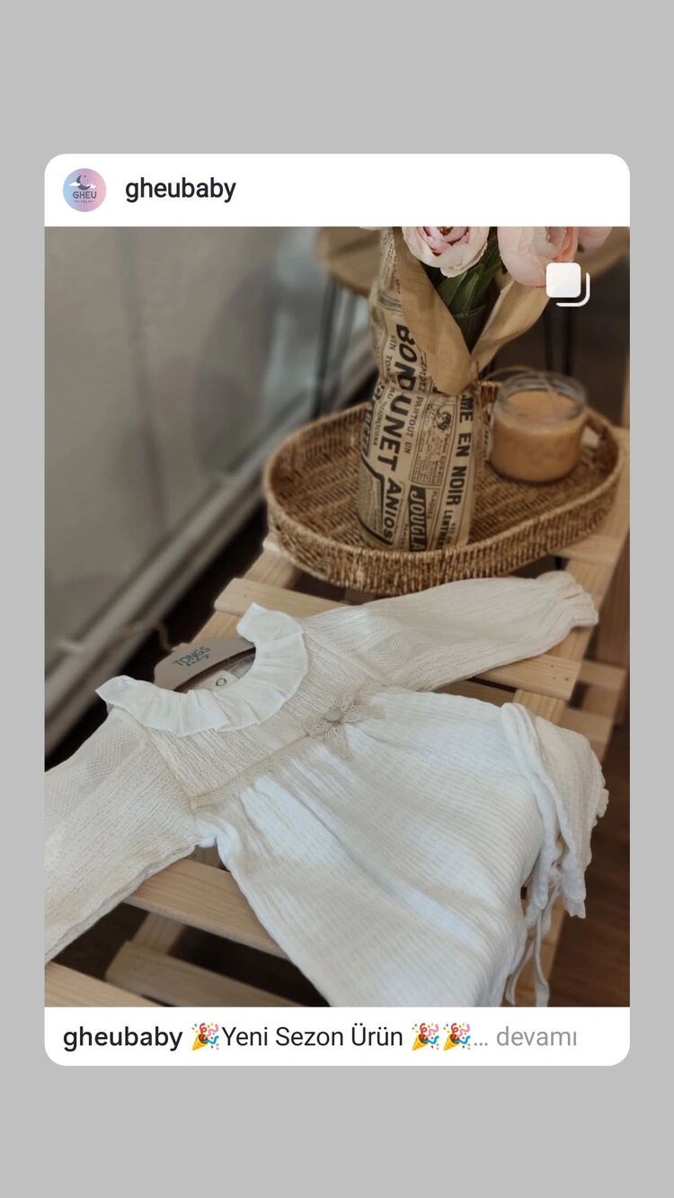 Kız Bebek Authentıc Tulum Ekru Renk Mevsimlik Tulum (0-6 Ay)