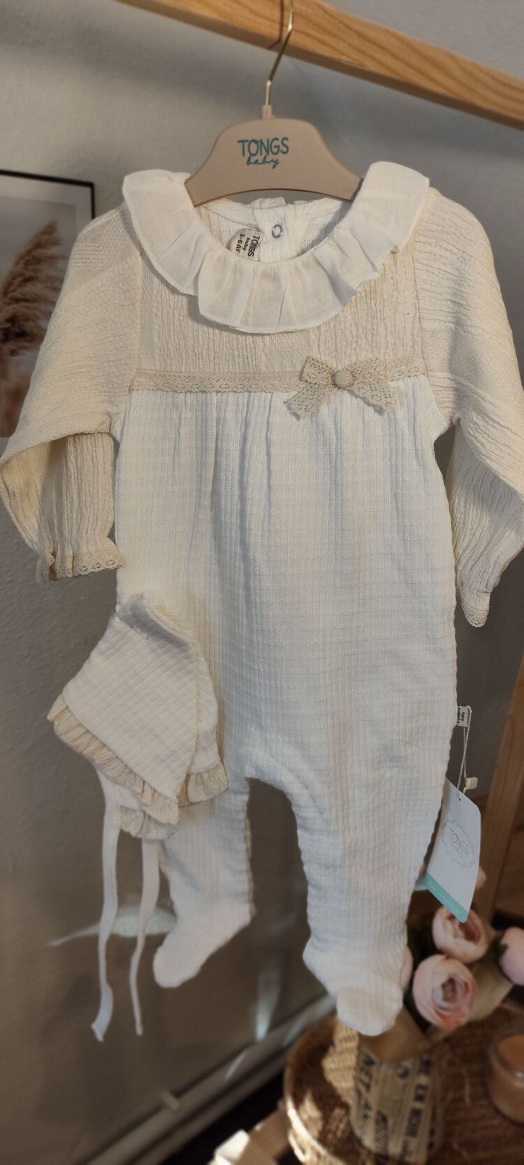 Kız Bebek Authentıc Tulum Ekru Renk Mevsimlik Tulum (0-6 Ay)