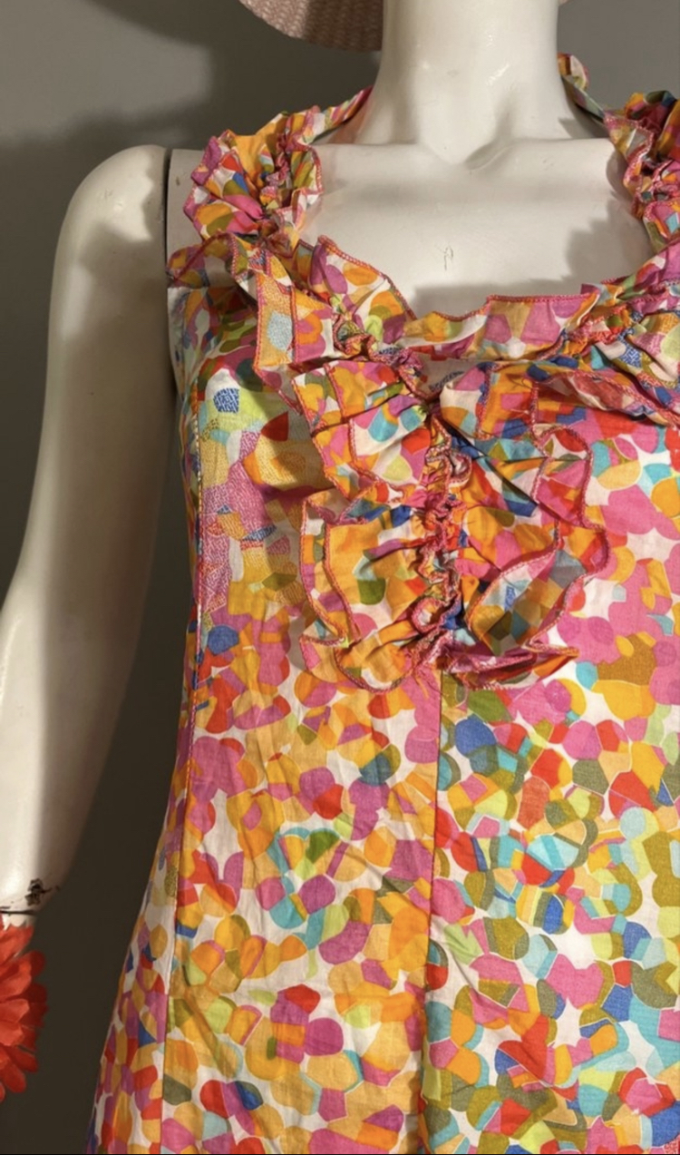 Bağcıklı Strappy Detaylı Tie-Dye Desenli Bohem Elbise
