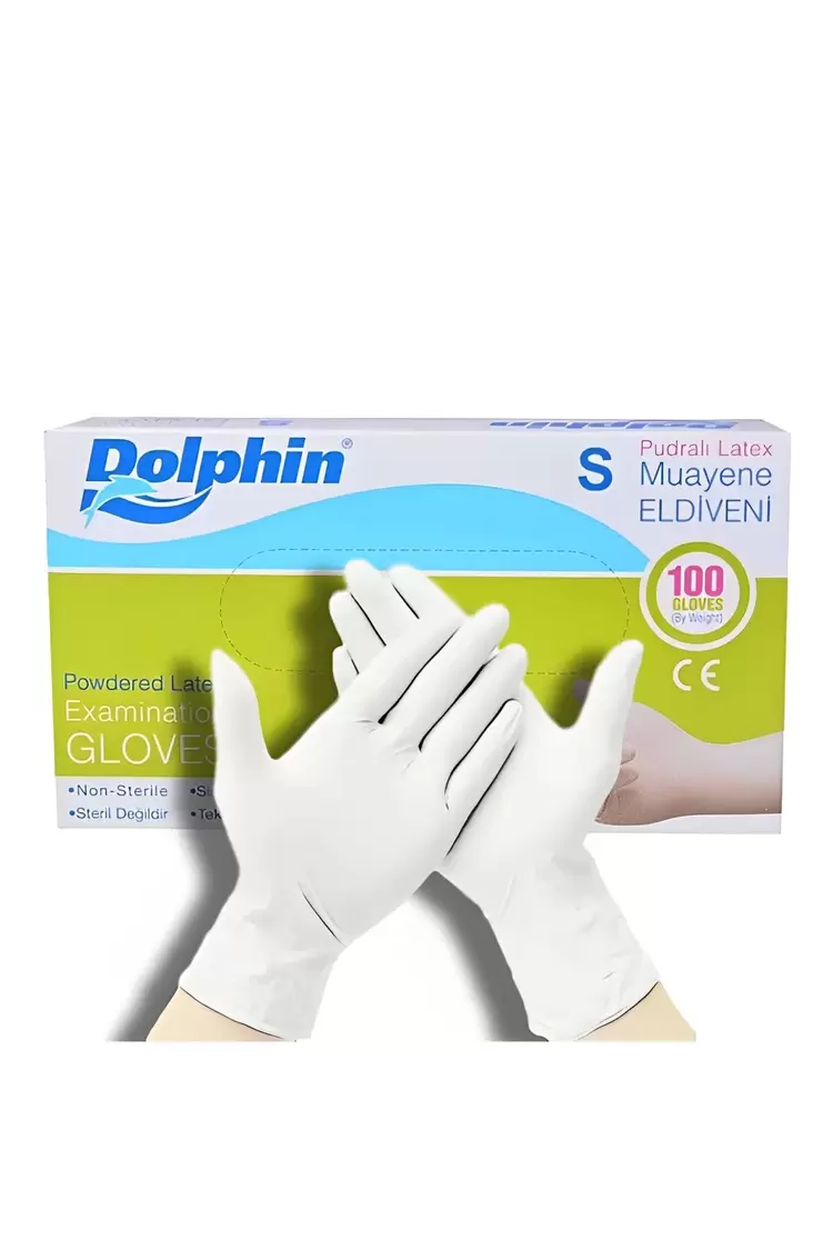 Dolphin Lateks Eldiven Pudralı Küçük (S) 