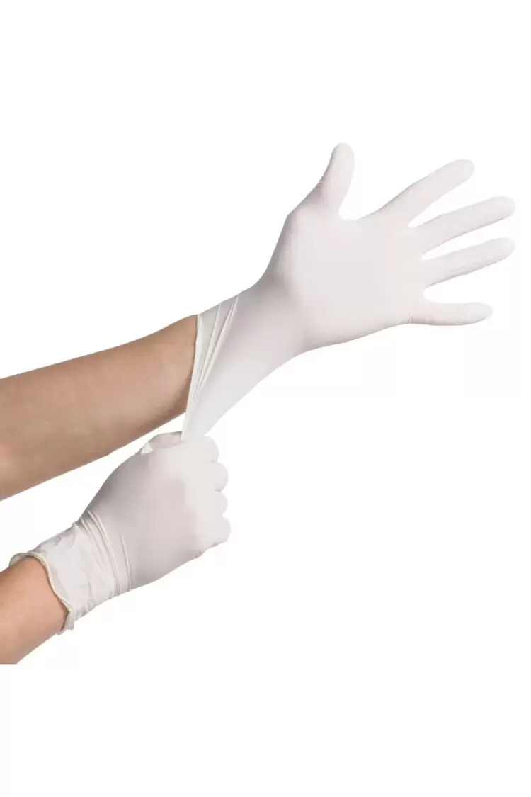 Dolphin Latex Tek Kullanımlık Pudralı Muayene Eldiven L - Beyaz