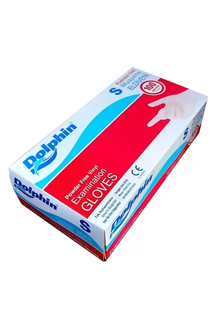 Dolphin Beyaz Vinil Eldiven Pudrasız (s) Beden